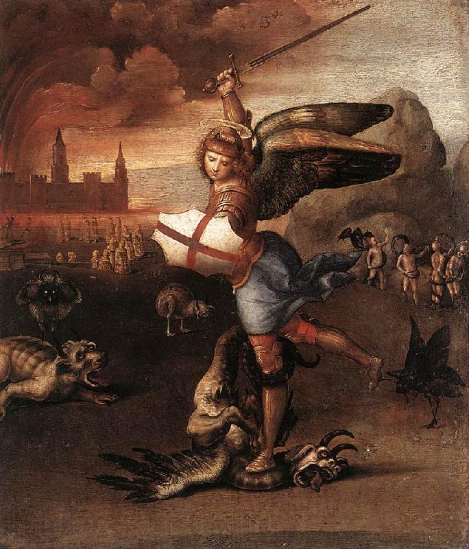 RAFFAELLO Sanzio St Michael and the Dragon sdr Spain oil painting art